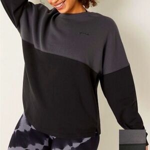 Victorias Secret PINK color block sweatshirt crewneck womens S small oversized